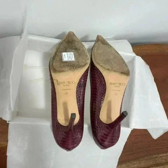 Jimmy Choo Anouk 120 Snakeskin Python Embossed Stiletto Heel Size 10 l 40 - Picture 5 of 10